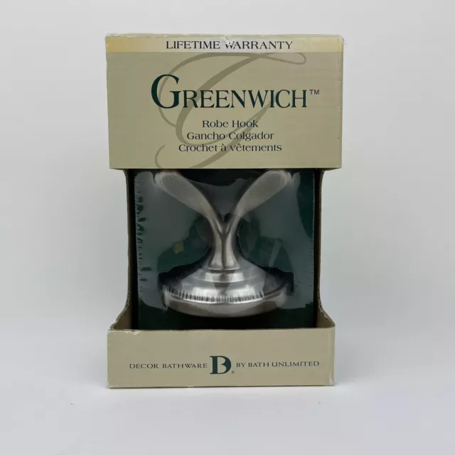 Gancho para túnica Greenwich de Bath Unlimited - acabado níquel satinado - No. 74525SN
