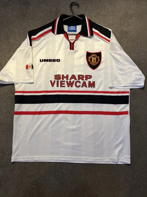Manchester United 1996/97 Away Football Shirt Jersey  Adult Mens Umbro XXL