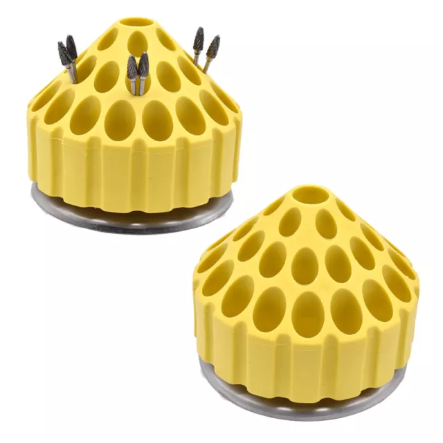 Dental 35 Holes Grinding Head Holder Storage Rack Burs Box 360 Degree Rotating