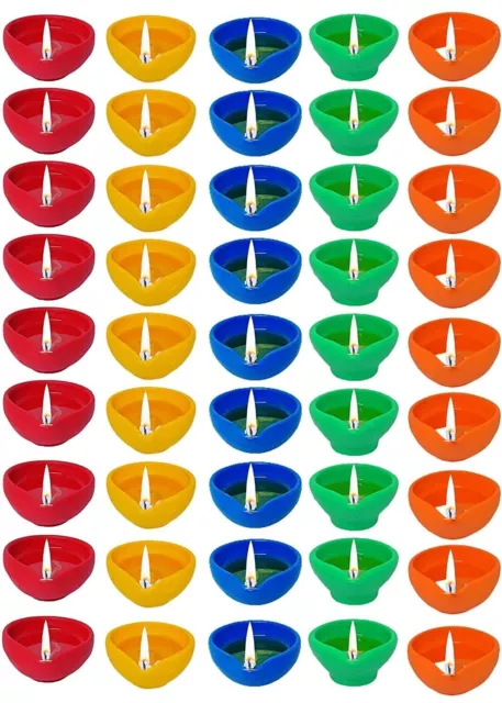 20 Diyas de arcilla multicolor para decoración Diwali, artículo para el...