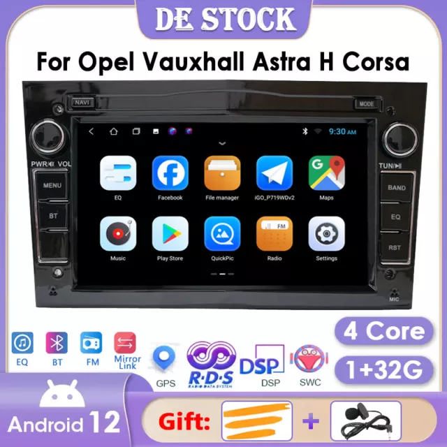 Für Opel Astra Zafira Vectra Corsa Antara Meriva Android 12 Autoradio GPS AM RDS