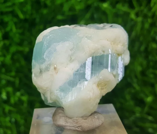 151 Carat Aquamarine Sky Blue Rare Crystal With Albite From Shigar Valley