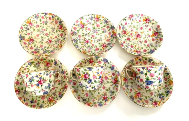 Lot ROYAL WINTON GRIMWADES OLD COTTAGE CHINTZ England Saucers Cup Floral Roses