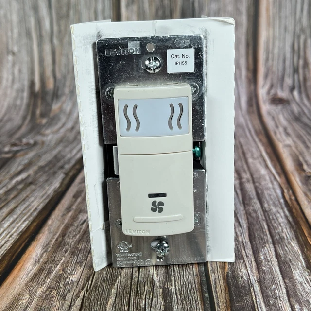 LEVITON IPHS5 HUMIDITY Sensor and Fan Control, Single Pole, 120 VAC, 60