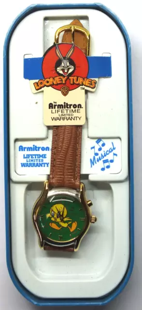 Tweety Bird Wristwatch Armitron Looney Tunes Musical Vintage - H314