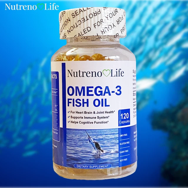 OMEGA3 FISH OIL capsules x120 high strength 2160mg joint support