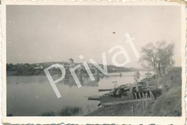 Foto WKII Panzerjäger-Abteilung Ost Stadt am Fluß Panorama Russland Россия F1.30