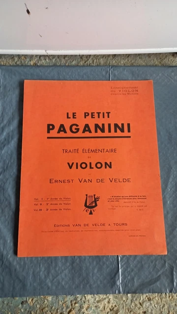 Ancien livre Le Petit Paganini Méthode pour violon volume 1 partition