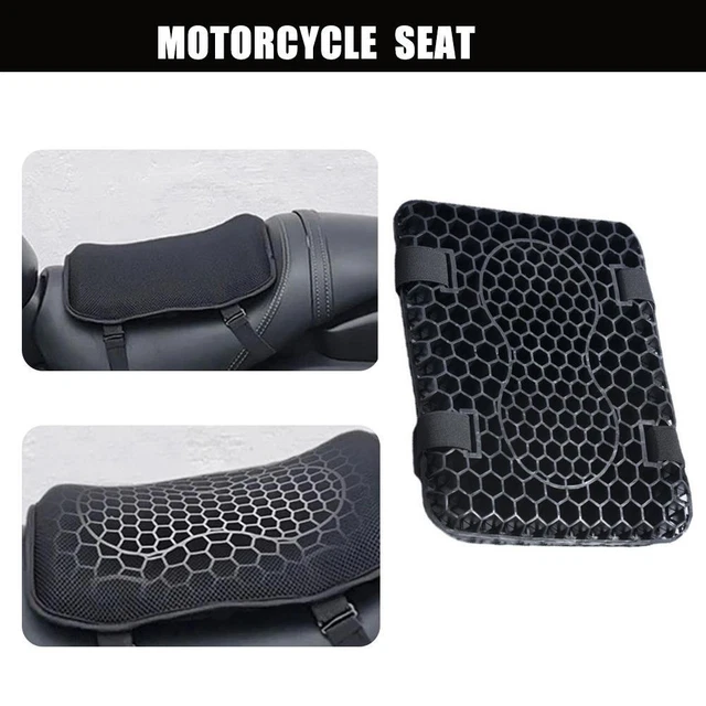 Motorcycle Comfort Gel Seat Honeycomb Cushion Pad Cover Pressure Relief V7M3