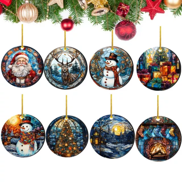 Supplies Christmas  Pendants Acrylic Painted Home Decoration  Christmas Tree