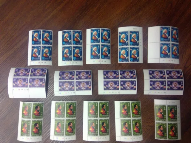 SG 29 - 32 SPECIALISED COLL Guernsey 1969  BROCK PLATE BLOCKS OF 4 MNH STAMPS