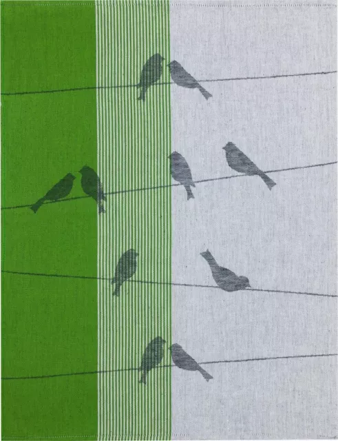 Kracht Geschirrtuch Halbleinen Zugvögel grün Größe 50x70cm