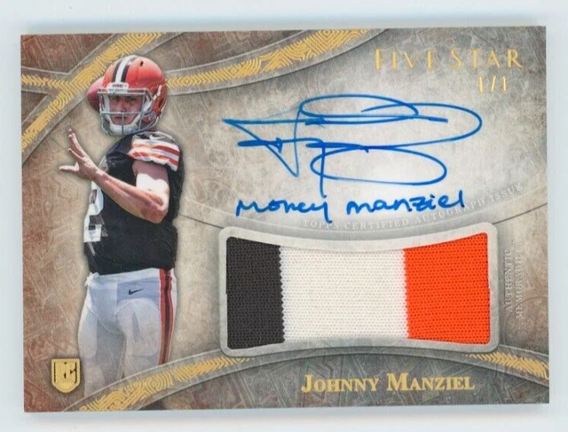 Johnny Manziel 2014 Topps Five Star Rc Auto Patch Money Manziel #1/1 One Of One