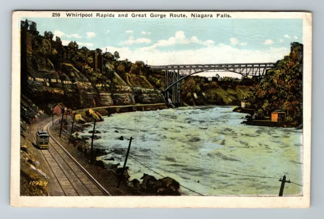 Niagara Falls NY-New York, Whirlpool Rapids, Great Gorge Route Vintage Postcard