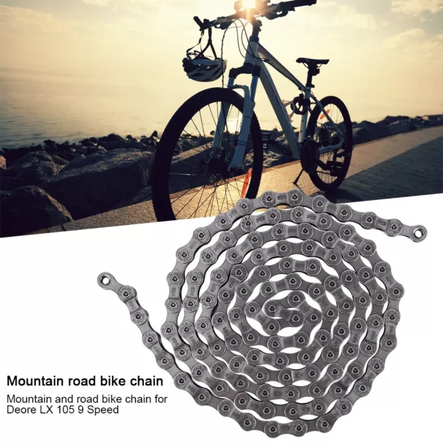 HG73 Steel 9 Speed Chain Mountain Road Bike Chain 116 Links Fit For Deore LX 105