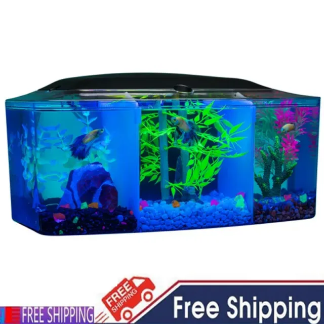 Trilogy 3-Gallons Aquarium Fish Tank Kit LED Lights and Filter Home Office Decor