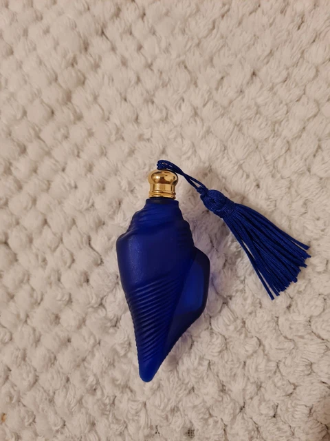 VINTAGE SIA COBALT Blue Glass Shell Perfume Bottle - Bathroom Beach ...