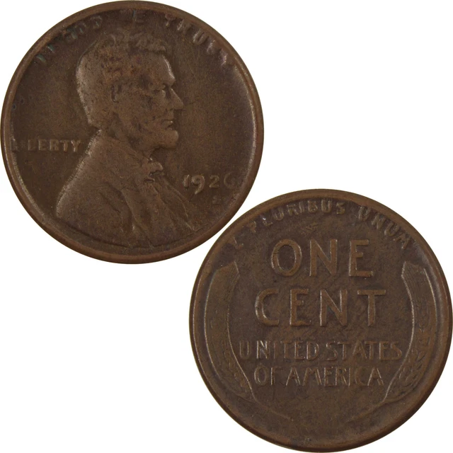 1926 S Lincoln Wheat Cent F Fine Penny 1c US Coin SKU:I4330