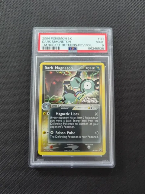 Pokemon Dark Magneton Reverse Holo EX Team Rakete gibt PSA 9 neuwertig