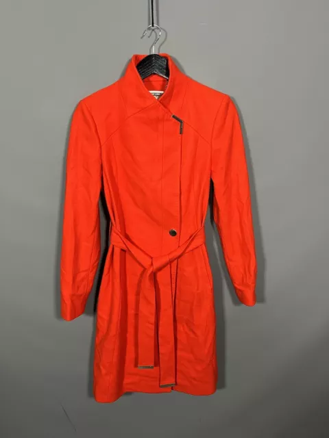 TED BAKER BELTED WOOL Coat - Size 1 - UK8 - Orange - Great Condition ...