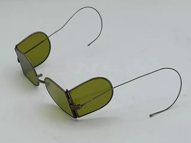 ANCIENNE LUNETTE DE soleil 1850 antique victorian D green tinted