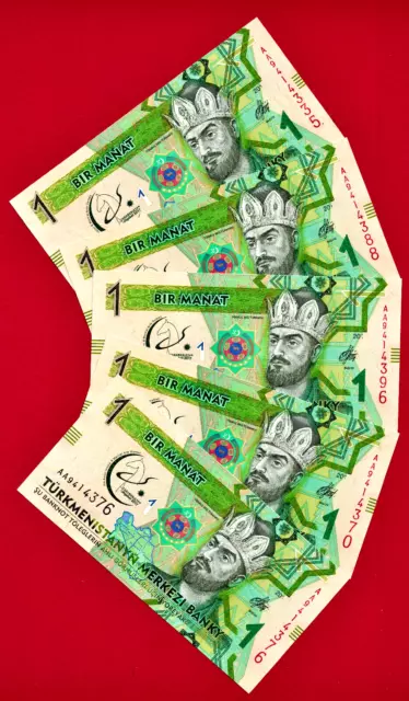 ULTRARARE ERROR  (2 Missing Digits) 1 Manat 2017 (Pick-22) TURKMENISTAN UNC NOTE