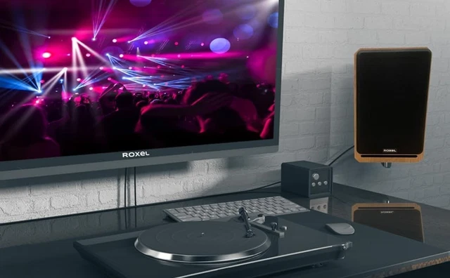 ROXEL RBS 300 Bookshelf Speaker, Wood Effect Cabinet with 4 Inch ...
