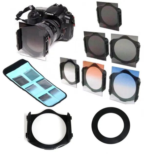58mm ring Adapter+ND2/ND4/ND​8 +Graduated Orange/Blue Filter for Cokin p series