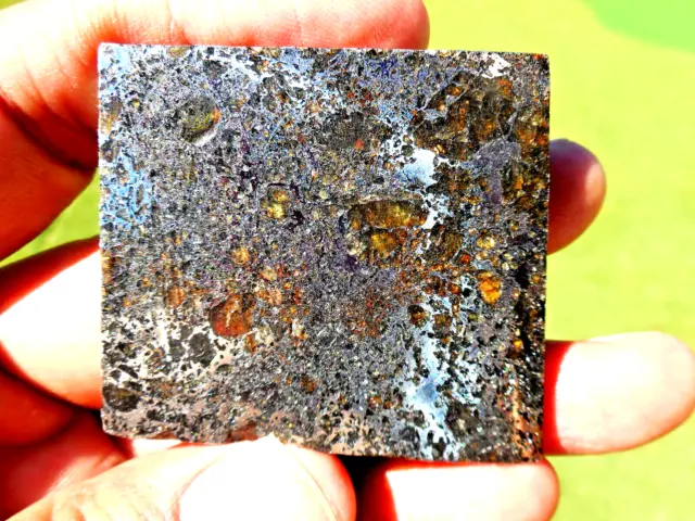 44.43 gram - SEYMCHAN PALLASITE METEORITE Slice - with Beautiful Crystals