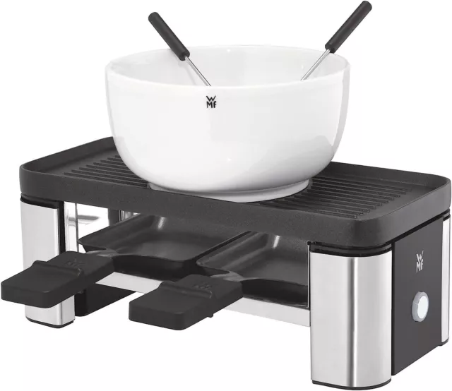 WMF Kitchen mini Raclette Grill 3 Pans, Spatulas and Ceramic Bowl 370w (EU Plug)