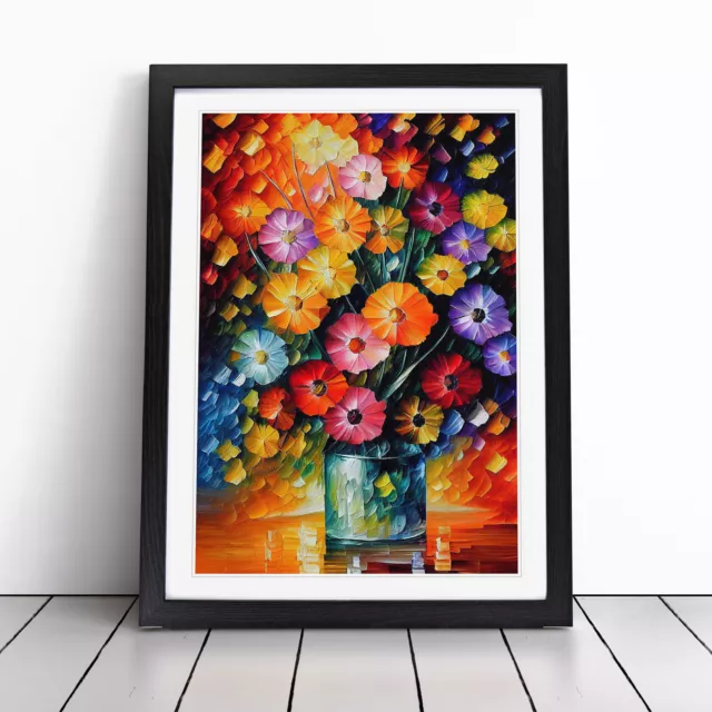 Vase Of Pretty Flowers No.2 Wall Art Print Framed Canvas Picture Poster Decor