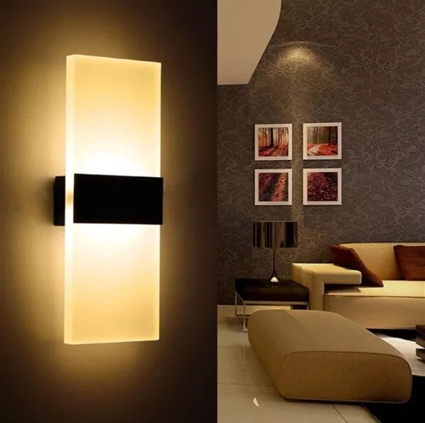 Applique Lampada Da Parete Muro A Led Per Interno Moderno In Vetro Acrilico