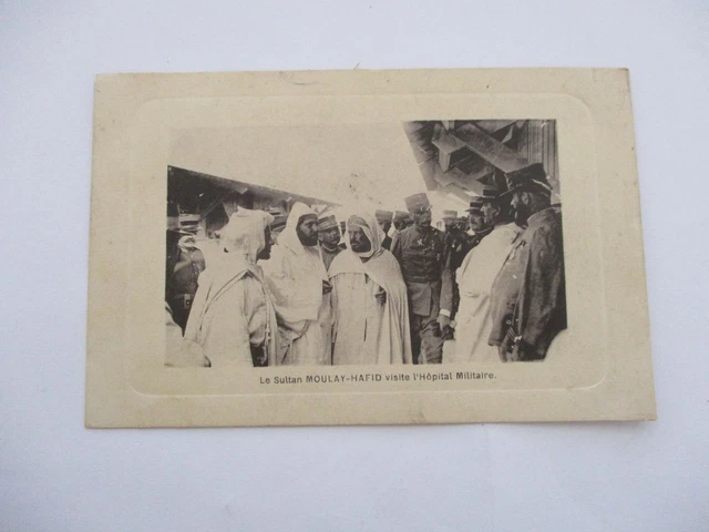 Cpa Afrique Maroc Le Sultan Moulay Hafid Visite L'hopital Militaire