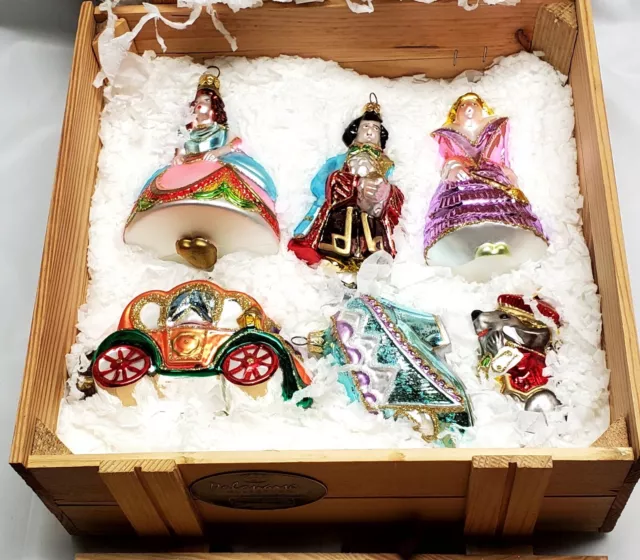 Kurt Adler Polonaise CINDERELLA Collection (6) Piece Ornament Christ Box Set New