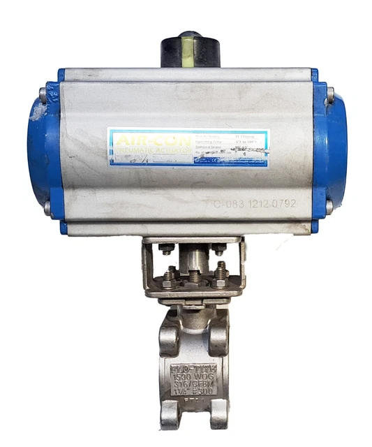 Air-Con C-Da83 Pneumatic Actuator With Flo-Tite  1-1/4 Stainless Ball Valve