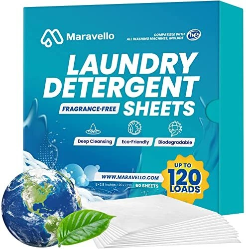 Fragrance-Free Laundry Detergent Sheets, Travel Laundry Soap Sheets, Highly Eff