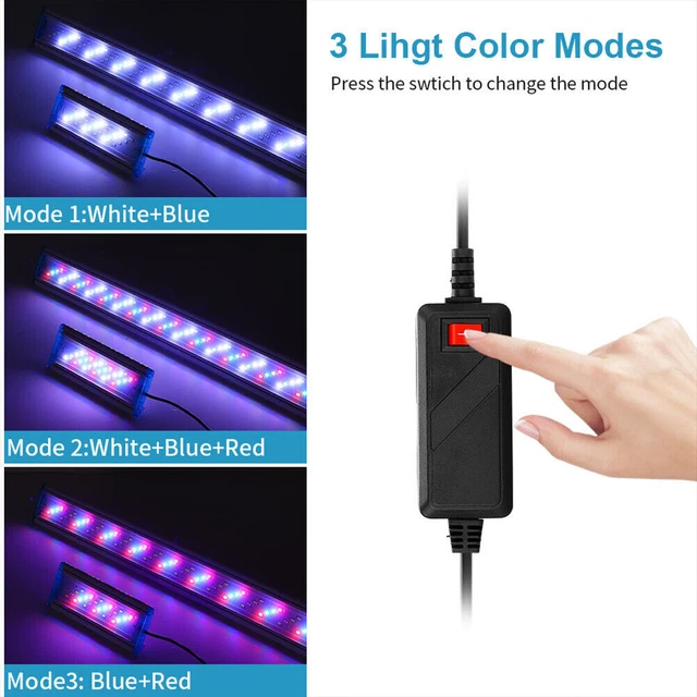 New Aquarium Light Bar LED Fish Tank Slim Clip Lamp Plant Growing Aquatic B