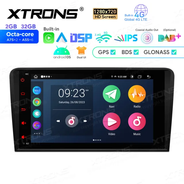 For Audi A3 S3 8P 8" Android 13 Car Auto Play GPS Sat Navi Stereo Radio DSP 4G 3