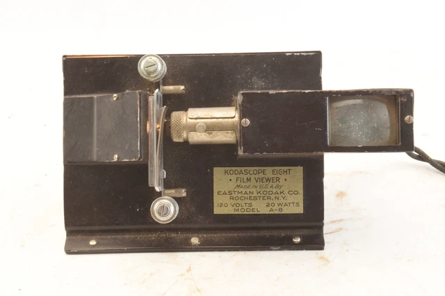 Editor de ocho películas Kodak Kodascope modelo A-8 vintage década de 1930 funciona V45