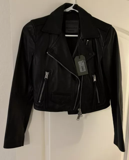 All Saints Women’s Leather Biker Jacket Size 6