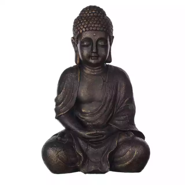 Buddha B4018S Bronze Figur XL37cm hoch Statue groß Büste feine Strukturen