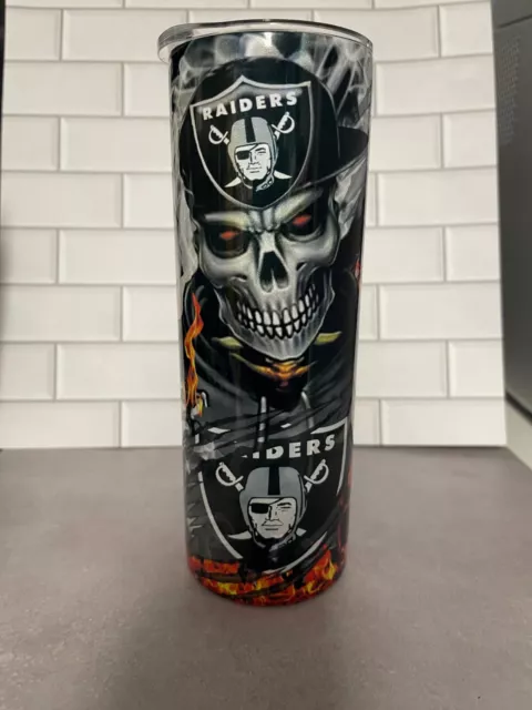 20oz skinny Stainless steel insulated tumbler - Raider Nation inspired