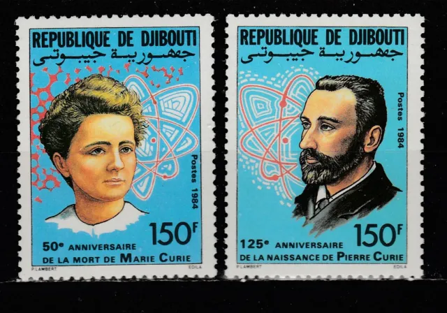 Djibouti  Pierre et Marie Curie  1984  num  594/95  **