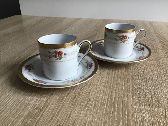 2 Tasses A Cafe Forme Litron En Porcelaine De Bavaria Manufacture Winterling