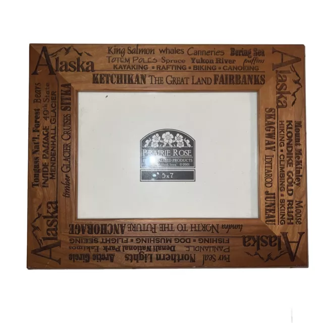 Vintage Alaska Montage Laser Engraved Wood Picture Frame Portrait (5 x 7)