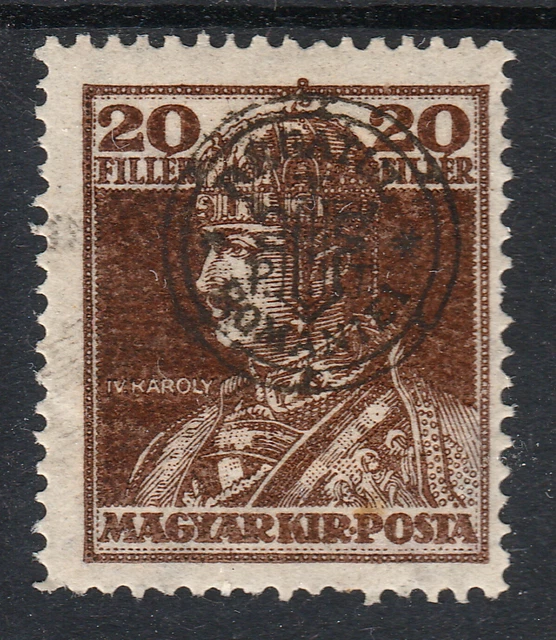 1 STAMP WITH ERROR (MISSING Bani) ROMANIA - HUNGARY 1919 ORADEA (20 Bani) MLH