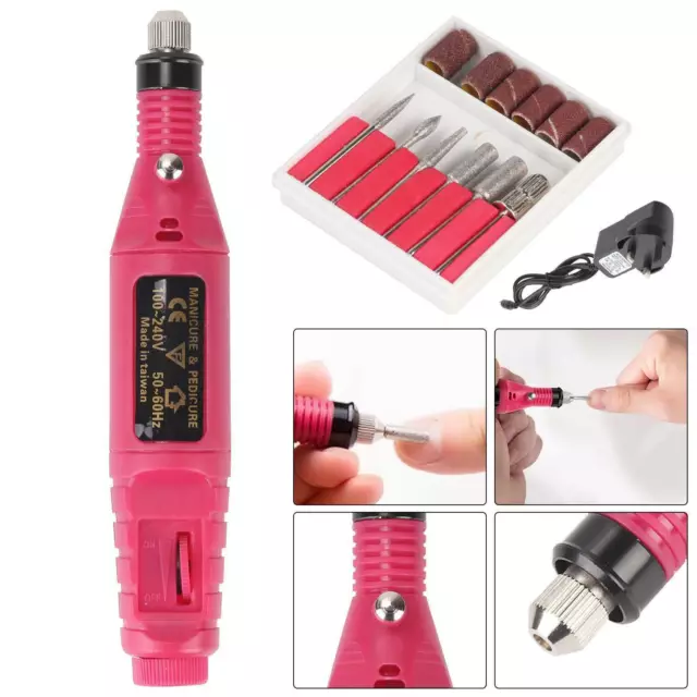 Électrique Lime à Ongles Perceuse Portable Professionnel Manucure Pédicure À Kit