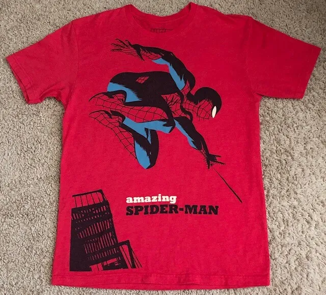 Amazing Spider-Man Marvel Red Blue Graphic T-Shirt Size Large