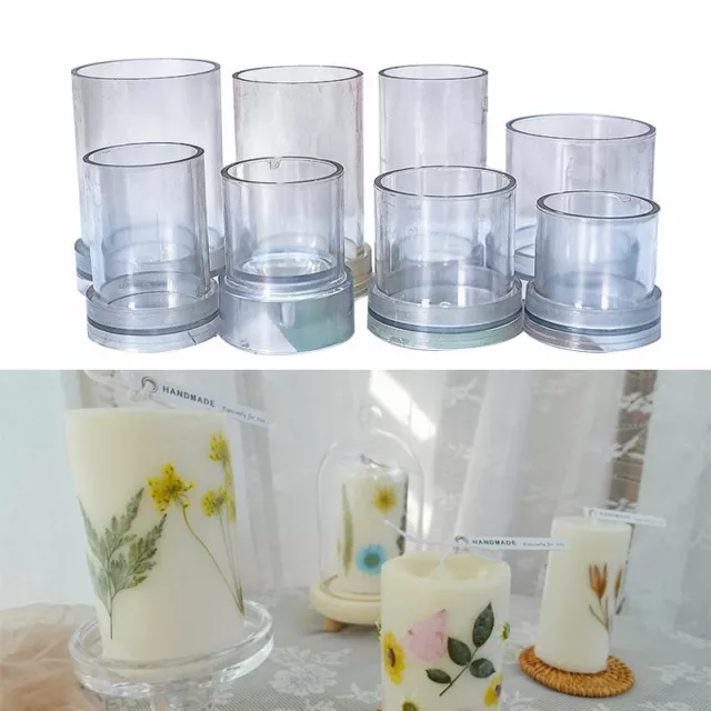 3D Cylindrical Candle Mould Plastic DIY Candle Making Molds for Pillar Candles