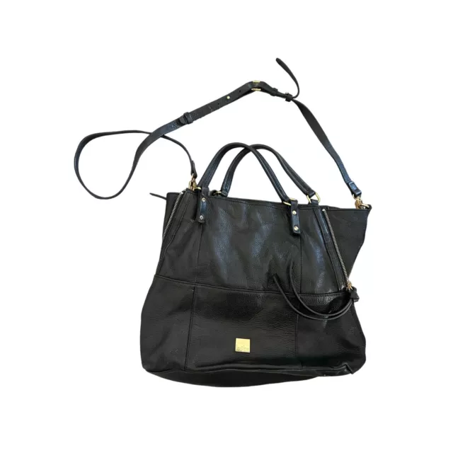 KOOBA Black Leather Satchel Crossbody Bag